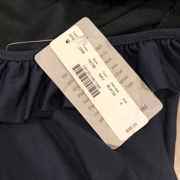 J. Crew Ruffle Scoop Back One-Piece Swimsuit Sz 12 - Picture 8 of 8